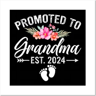 Promoted to Grandma 2024 First Time New Grandma Pregnancy Posters and Art